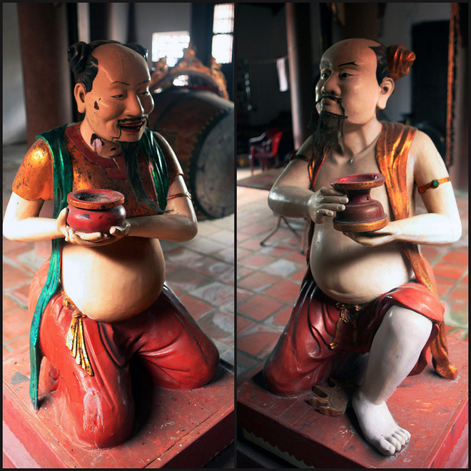 Bức tượng biết đứng lên ngồi xuống ở làng nghề Bảo Hà